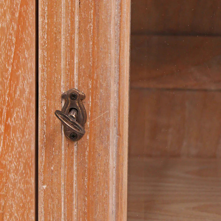 Heritage Single Door Carved Dutch Showcase - Weathered Oak