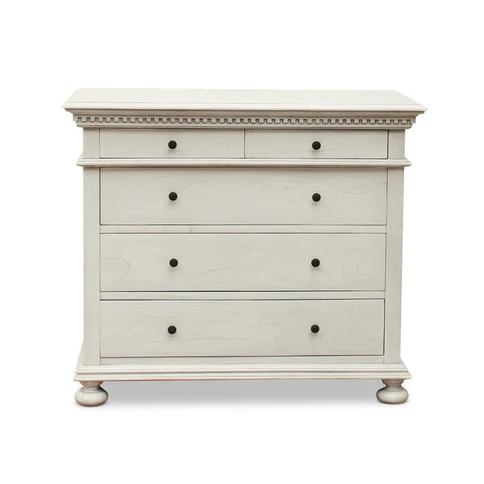 Heritage Style 5 Drawer Tallboy - White