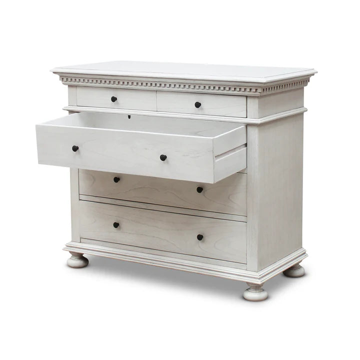 Heritage Style 5 Drawer Tallboy - White