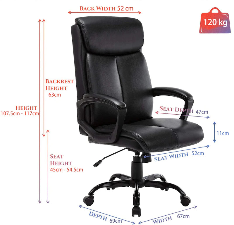 High-Back Office Chair for Productive Work Environments