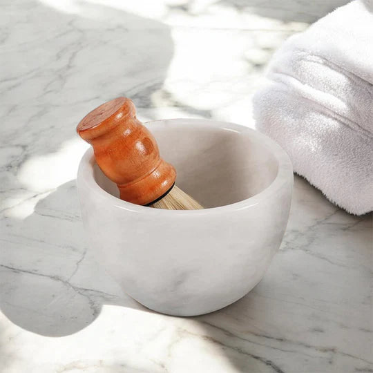 High Quality Marble Shaving Cream Bowl - White