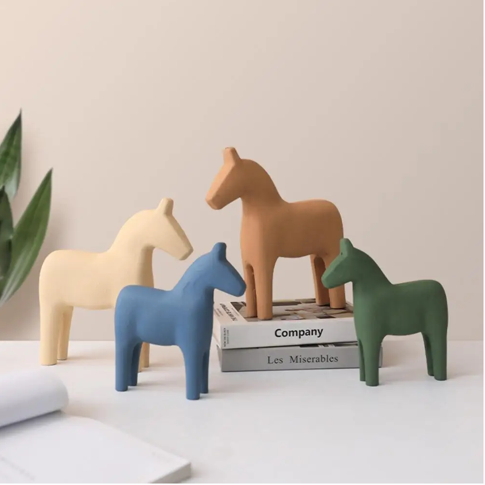 Home Decor Accent Wood Horse Statue (Available in 4 Colors)