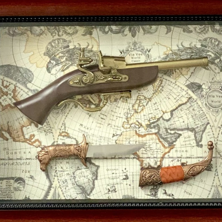 Home Decor Antique Gun & Dagger Timber Frame