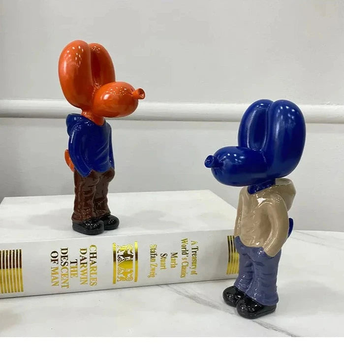 Home Figurine Balloon Dog Statue 18cms - Blue