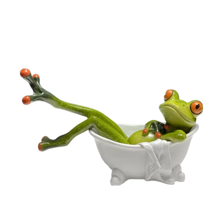 Home Figurine Nordic Bathtub Frog Resin