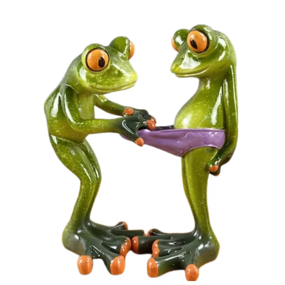 Home Figurine Nordic Two Frog Resin