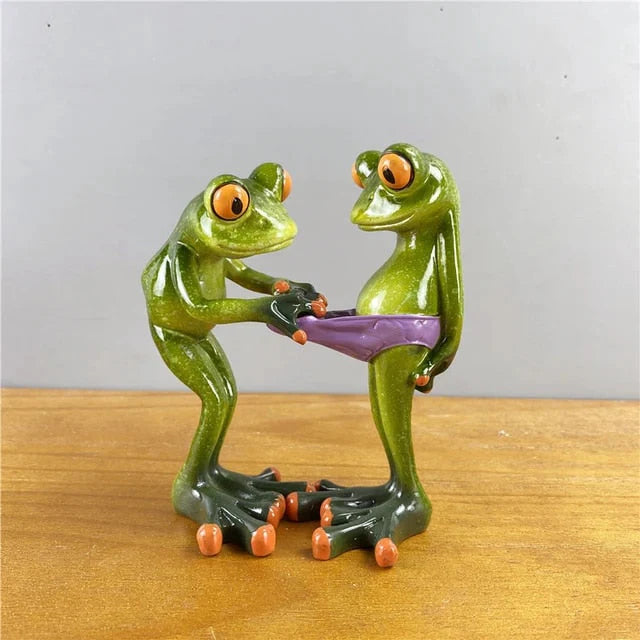 Home Figurine Nordic Two Frog Resin