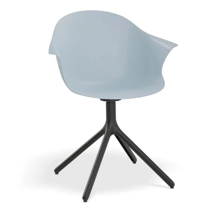 Horizon Blue Seat Swivel Base Dining Armchair