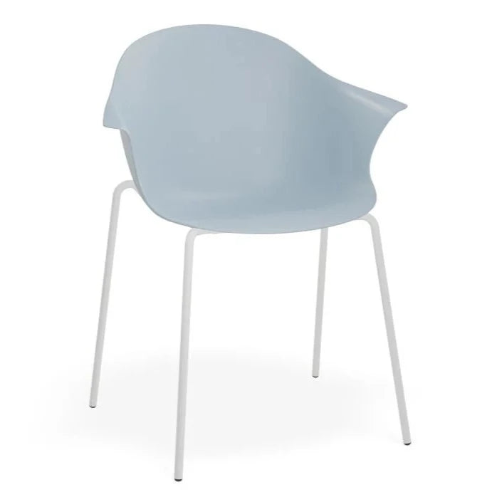 Horizon Blue Shell Seat 4 Post Base Dining Armchair