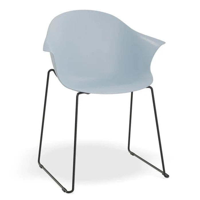 Horizon Blue Sled Base - Black Dining Armchair