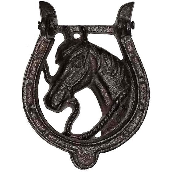 Horseshoe Horse Head Cast Iron Door Knocker