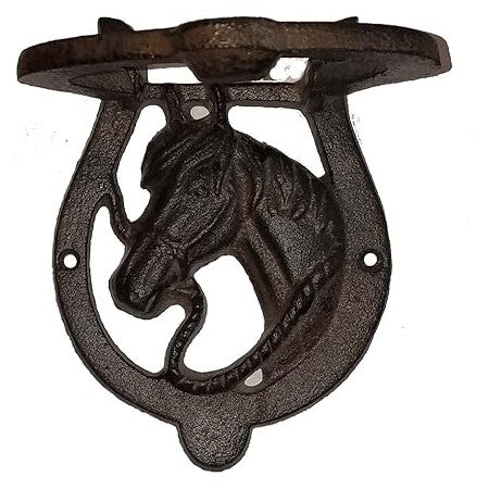 Horseshoe Horse Head Cast Iron Door Knocker