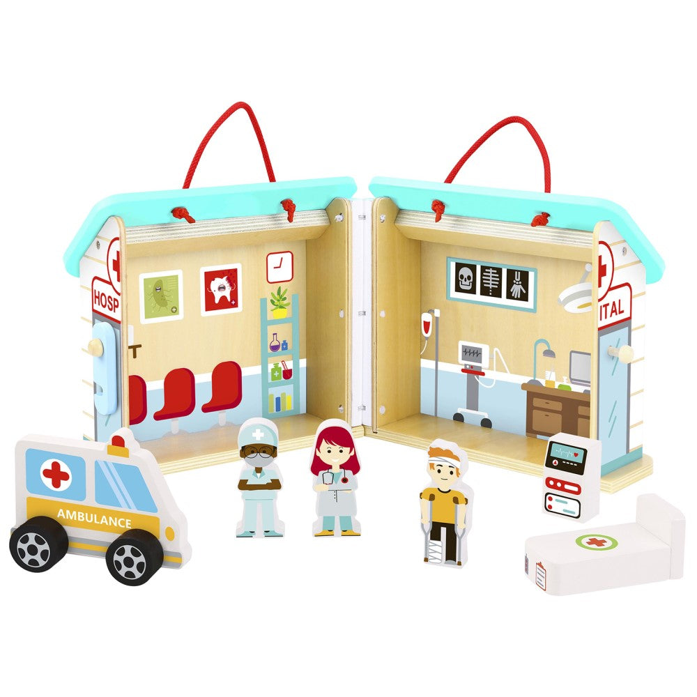 Hospital Pretend Play Kids Playset In Carry Case