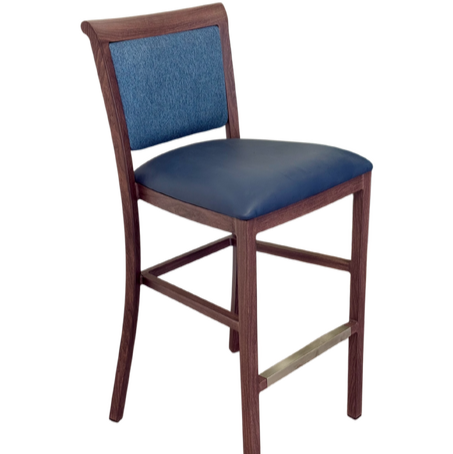 Hudson Backrest Faux Leather Seat Bar Stool Chair - 106cms