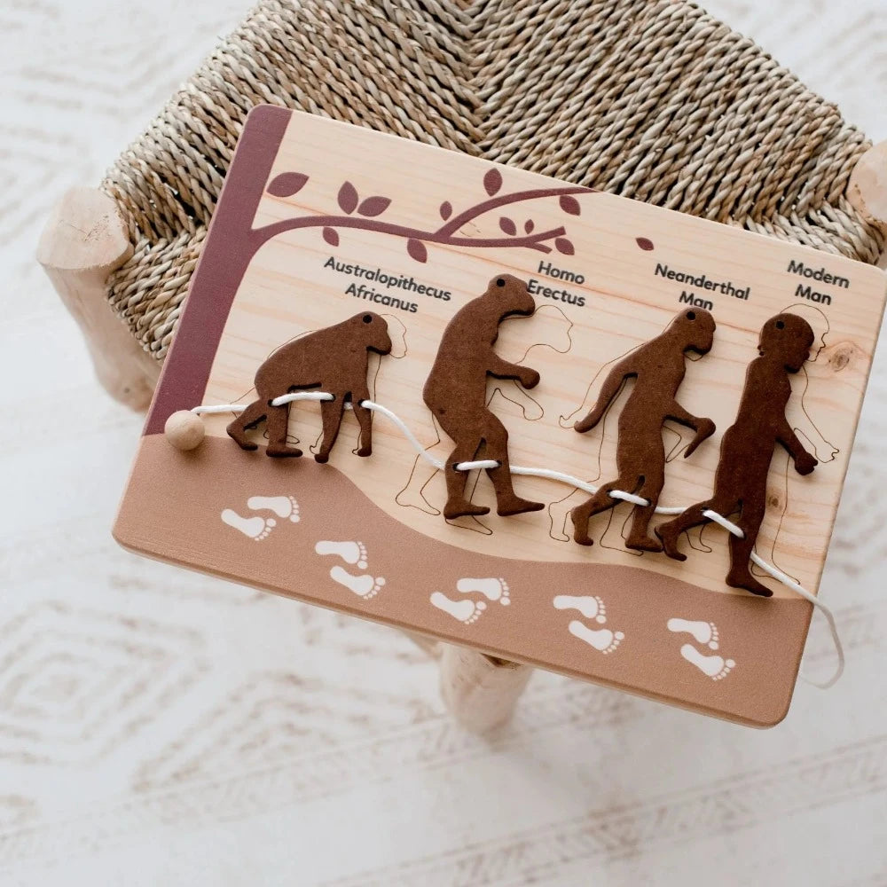 Human Evolution Puzzle & Lacing Set