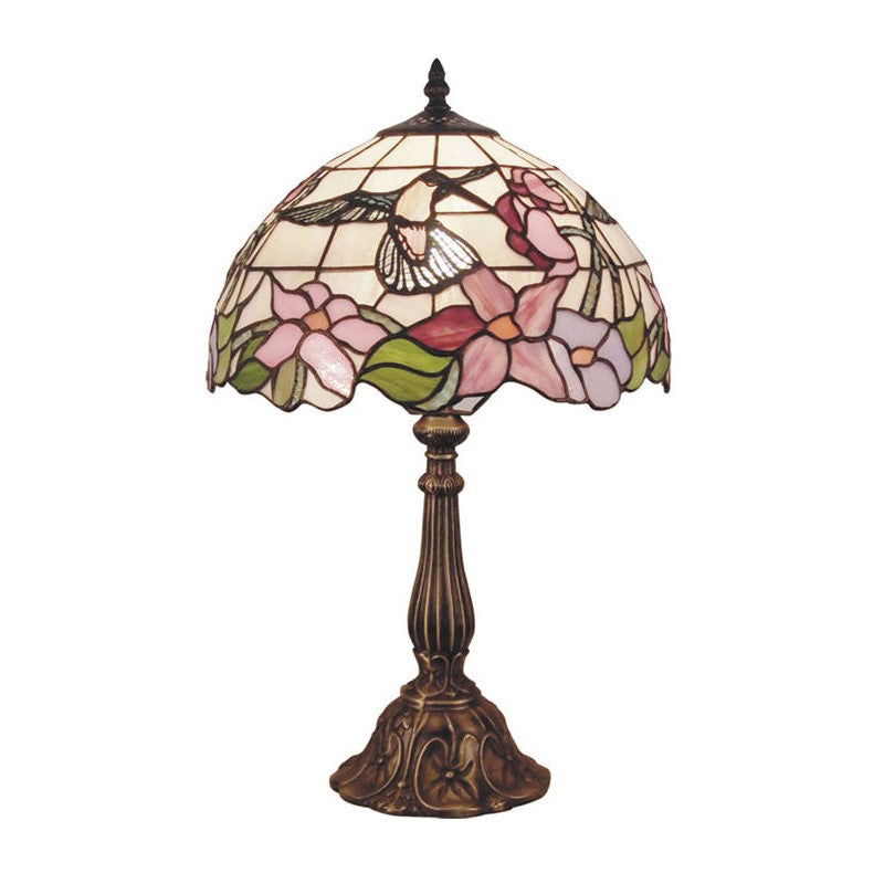 Hummingbird Tiffany Style Stained Glass Table Lamp