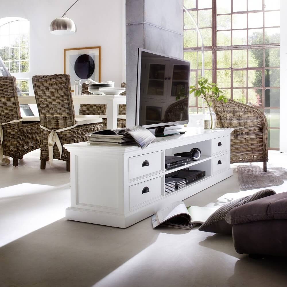 Iconic Entertainment Unit 180cms 4 Drawers White