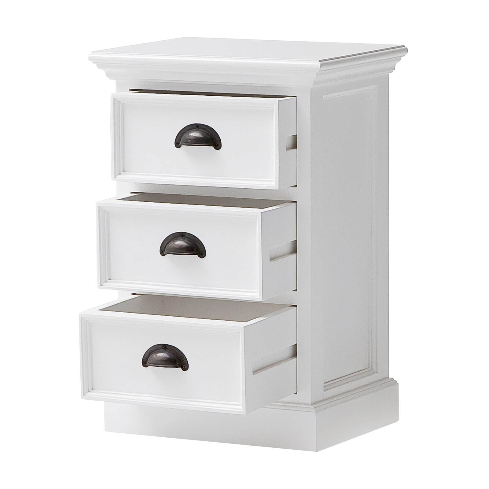 Iconic Cabinet 3 Drawers Bedside Table White 40cm Wide