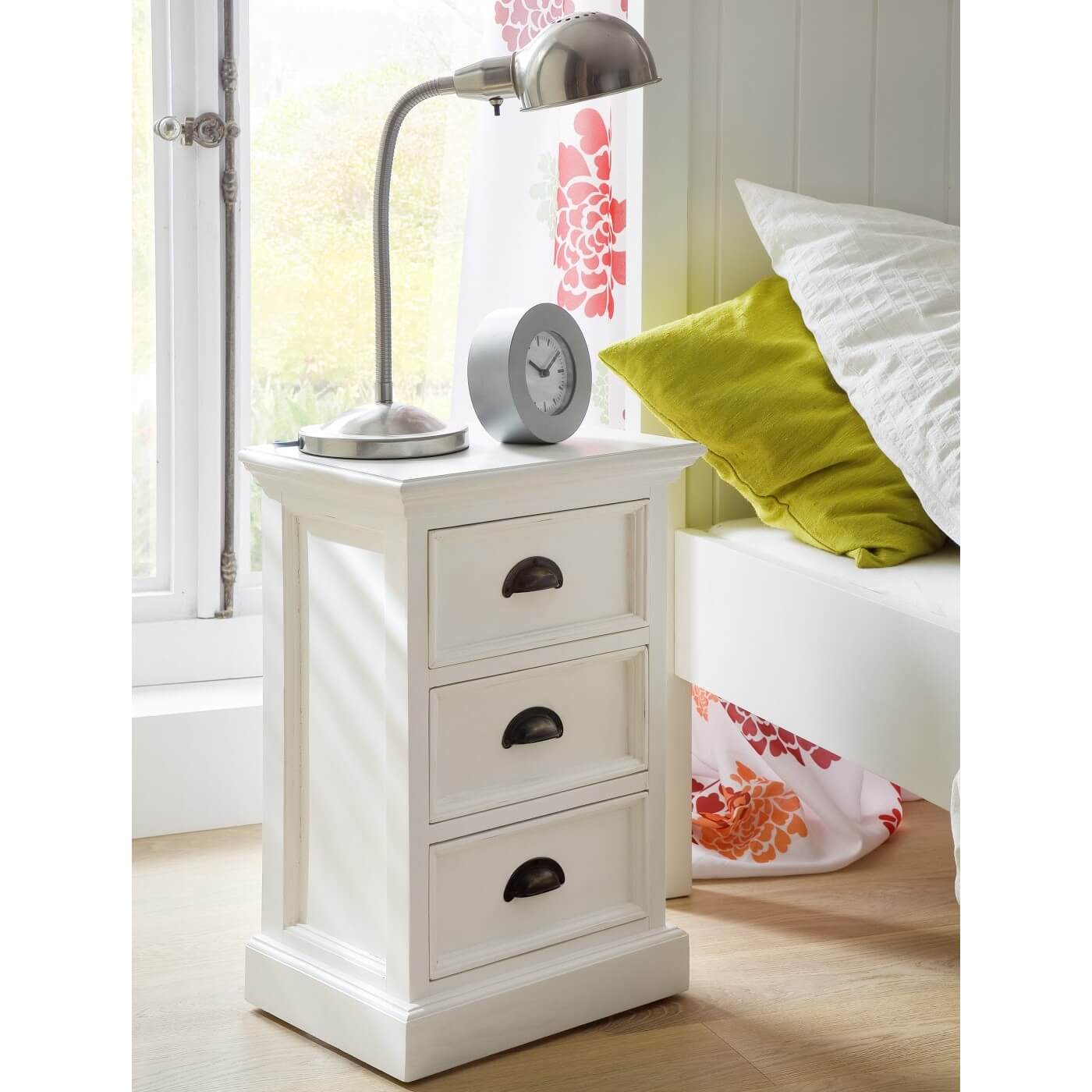 Iconic Cabinet 3 Drawers Bedside Table White 40cm Wide