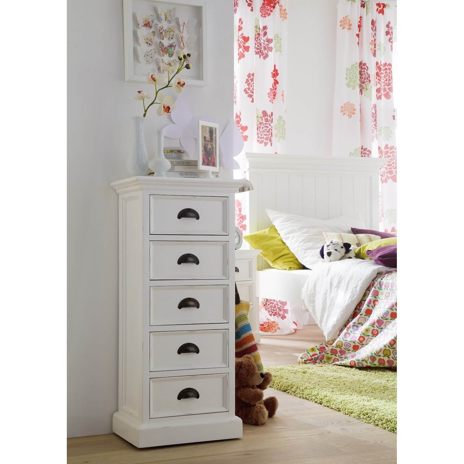 Iconic Storage Tower 5 Drawers White 60cm Wide