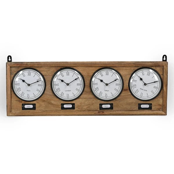Industrial Global Time Zone Wall Clock