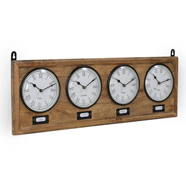 Industrial Global Time Zone Wall Clock