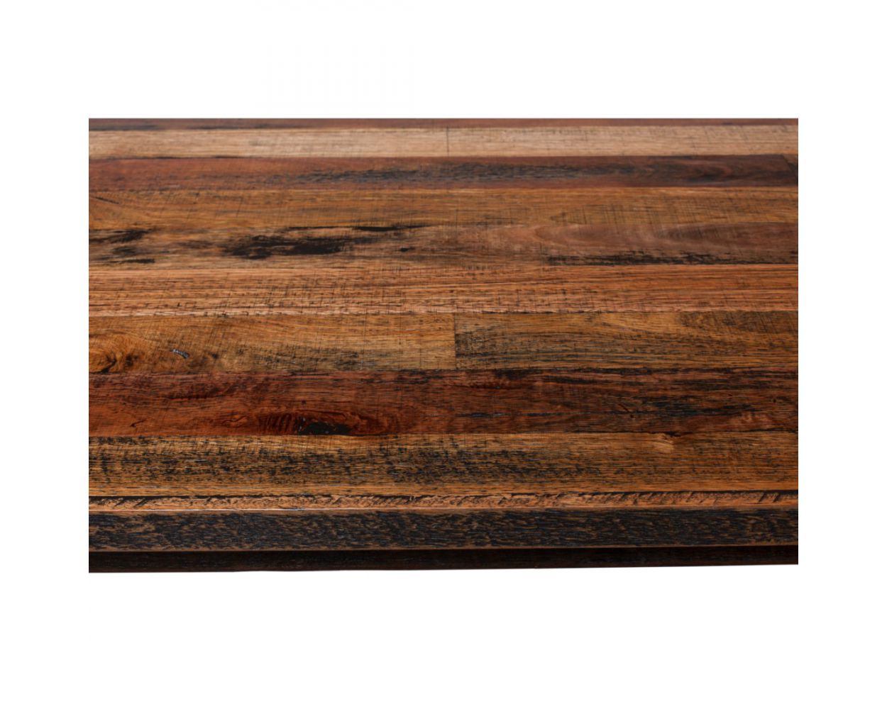 Industrial Reclaimed Wooden Dining Table Set 1.5M - Staggered Finish