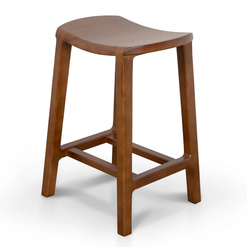Industrial Wooden Bar Stool - Walnut