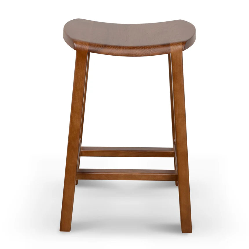 Industrial Wooden Bar Stool - Walnut