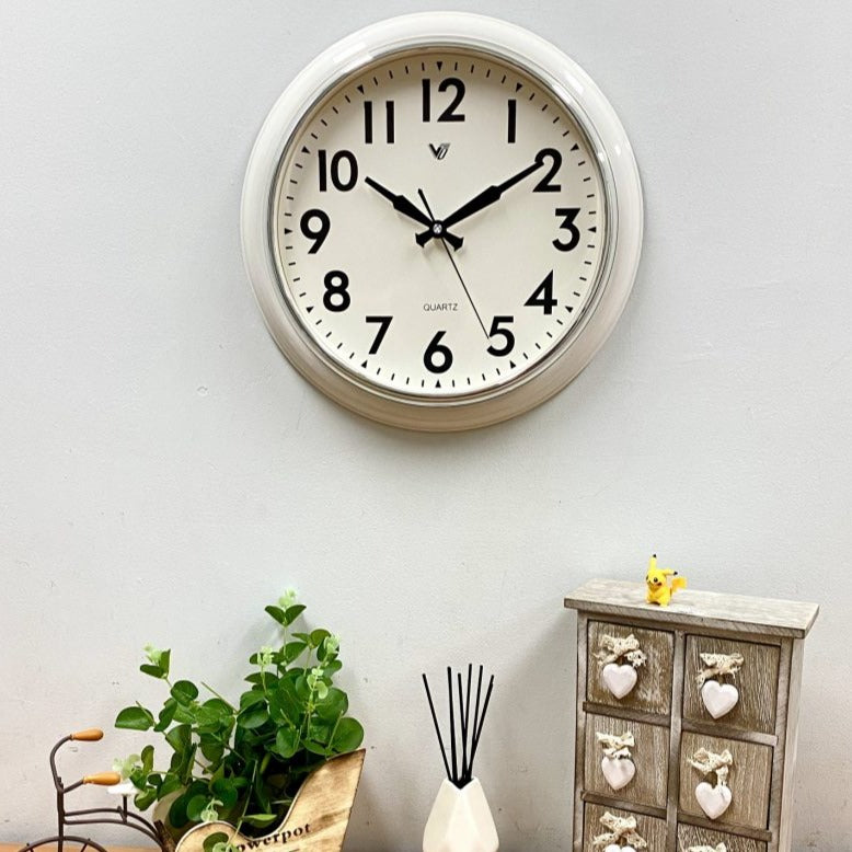 Inlaid Brown Frame Wall Clock 38cms (Available in 2 colors)