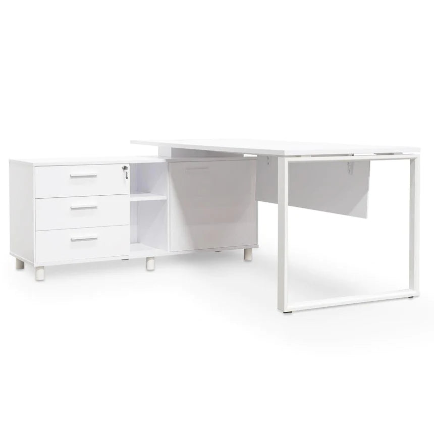 Inspire Zone Left Return Office Desk 180cms - White