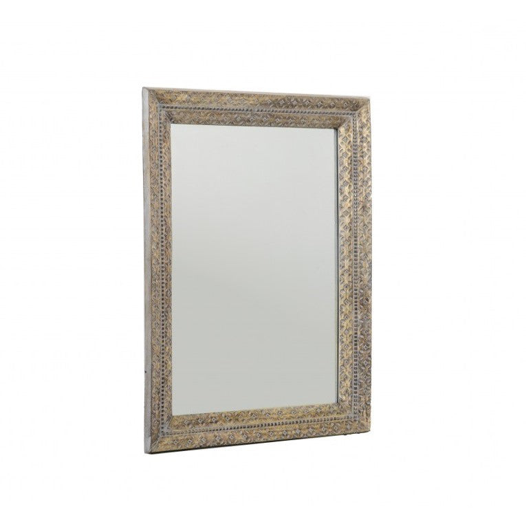 Intricate Wooden Carving Wall Mirror 120cms