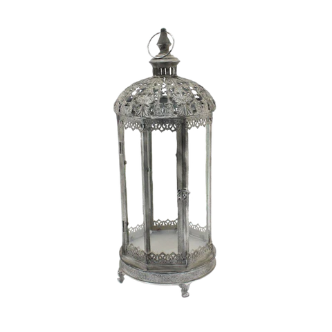 Intricate Glass and Metal Lantern