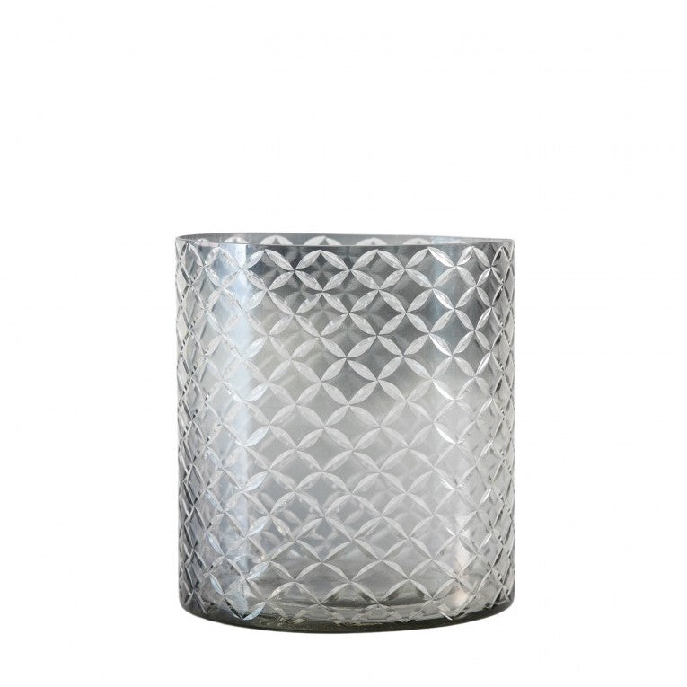Intriguing Patterned Glass Tealight Holder 15cms (Available in 2 Colors)