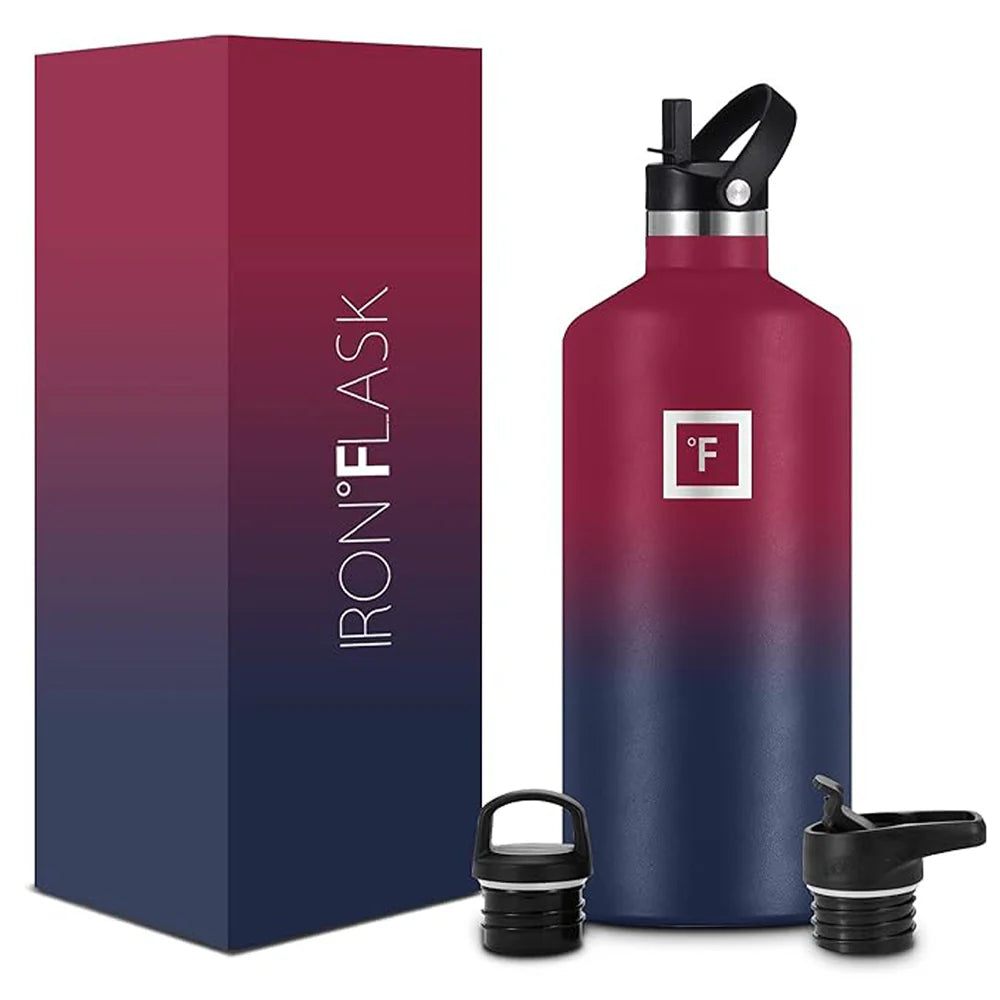 Iron Flask Bottle with Spout Lid 1900ml - Dark Rainbow