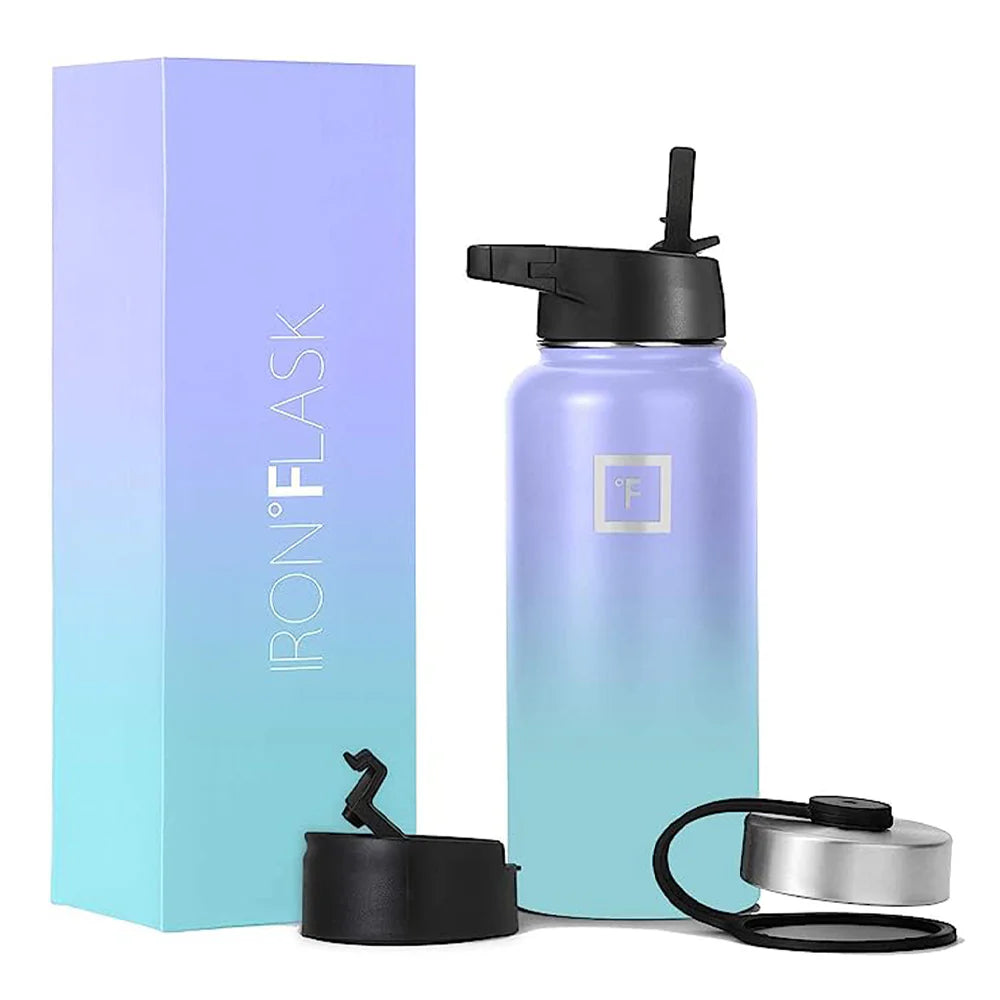 Iron Flask Bottle with Spout Lid 1900ml - Blue Waves