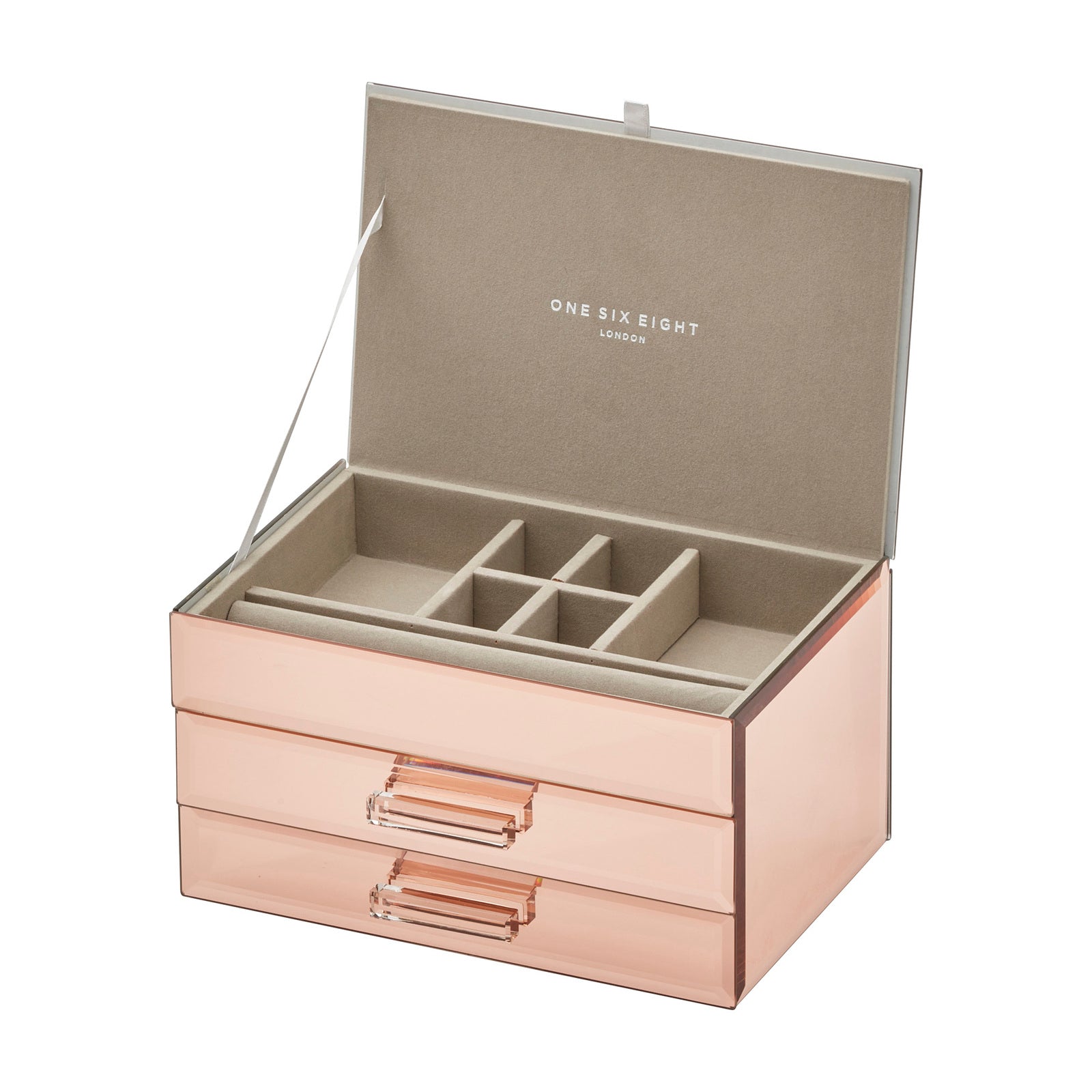 Personalised Isabella 3 Tiers Jewellery Box Medium Rose Gold