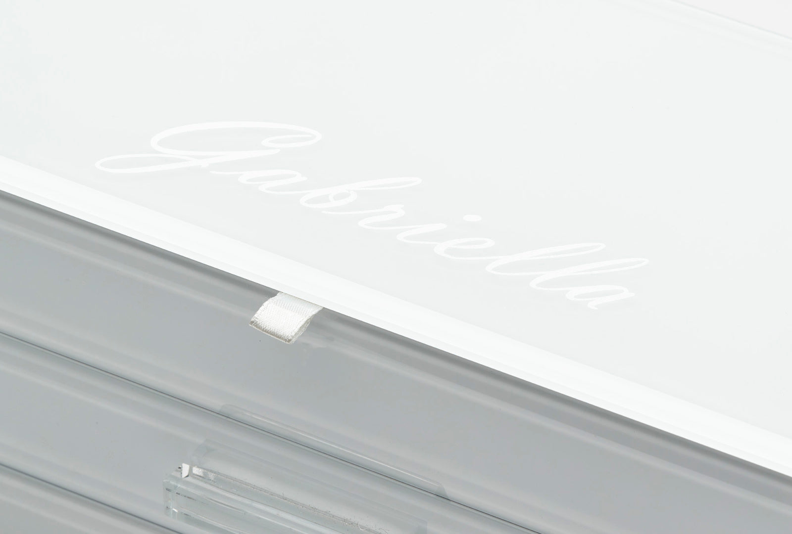 Personalised Isabella 3 Tiers Jewellery Box Medium White