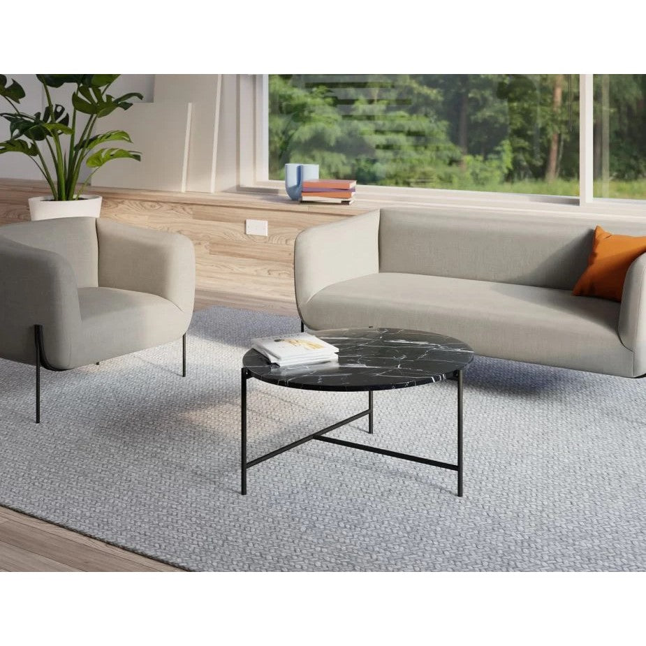 Italian Designer Marble Top Coffee Table 78cms (Available in 3 Colors)