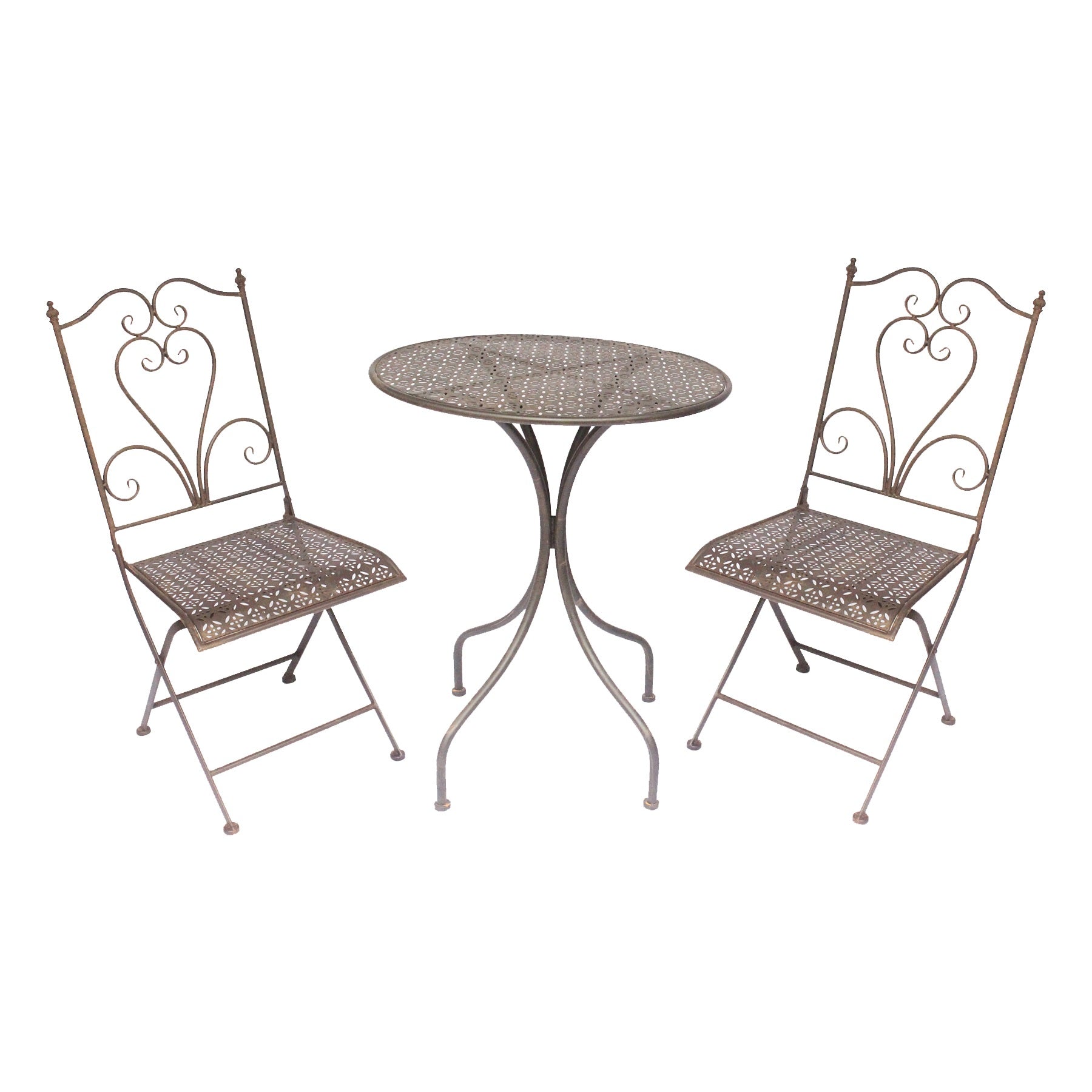 Italian Patio Table and Chair Collection in Black - Set of 3