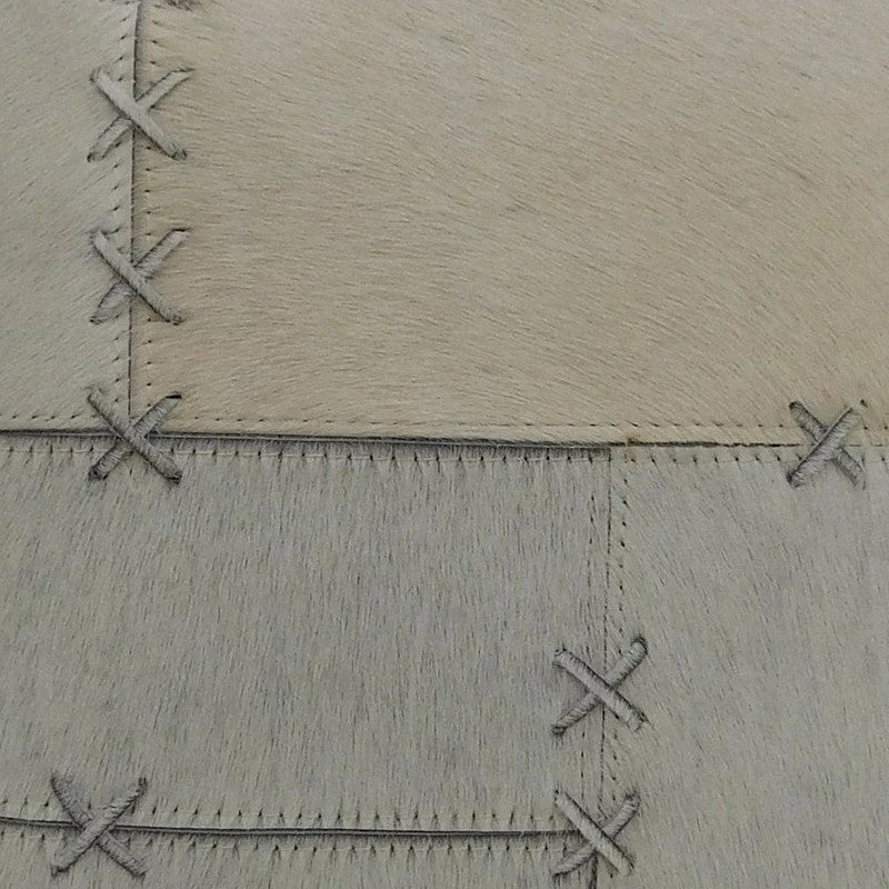Jade Beige Patched Cowhide Cushion Cover 40 x 40cms