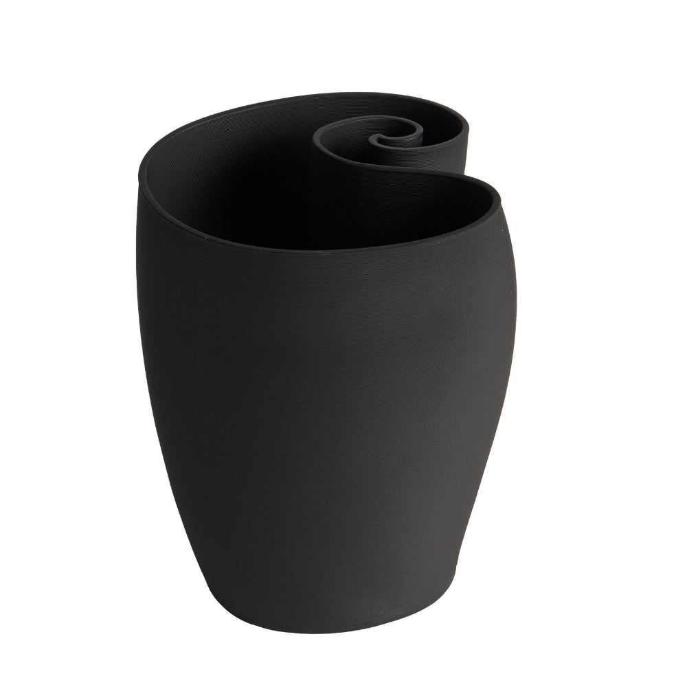 Jade Contemporary Spiral Black Vase - 24cms