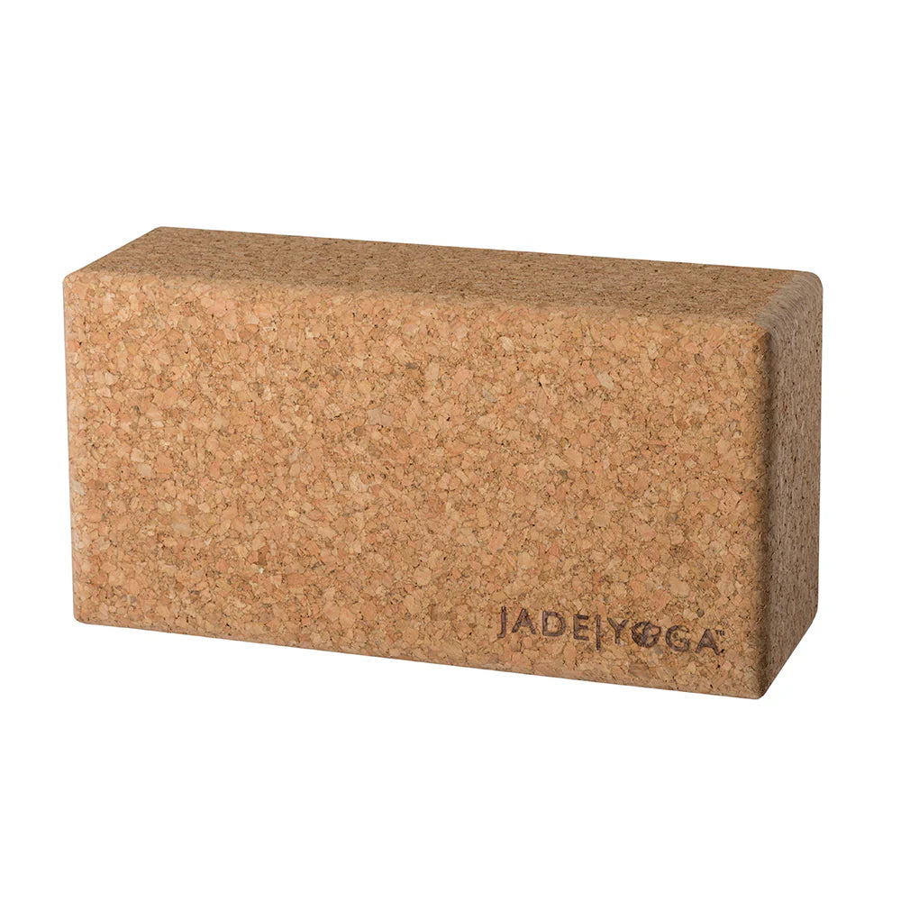 Jade Yoga Harmony Mat + Cork Yoga Block + Wash - Black