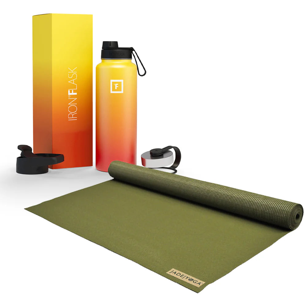 Jade Yoga Voyager Mat & Flask Combo (Available in 4 Colors)