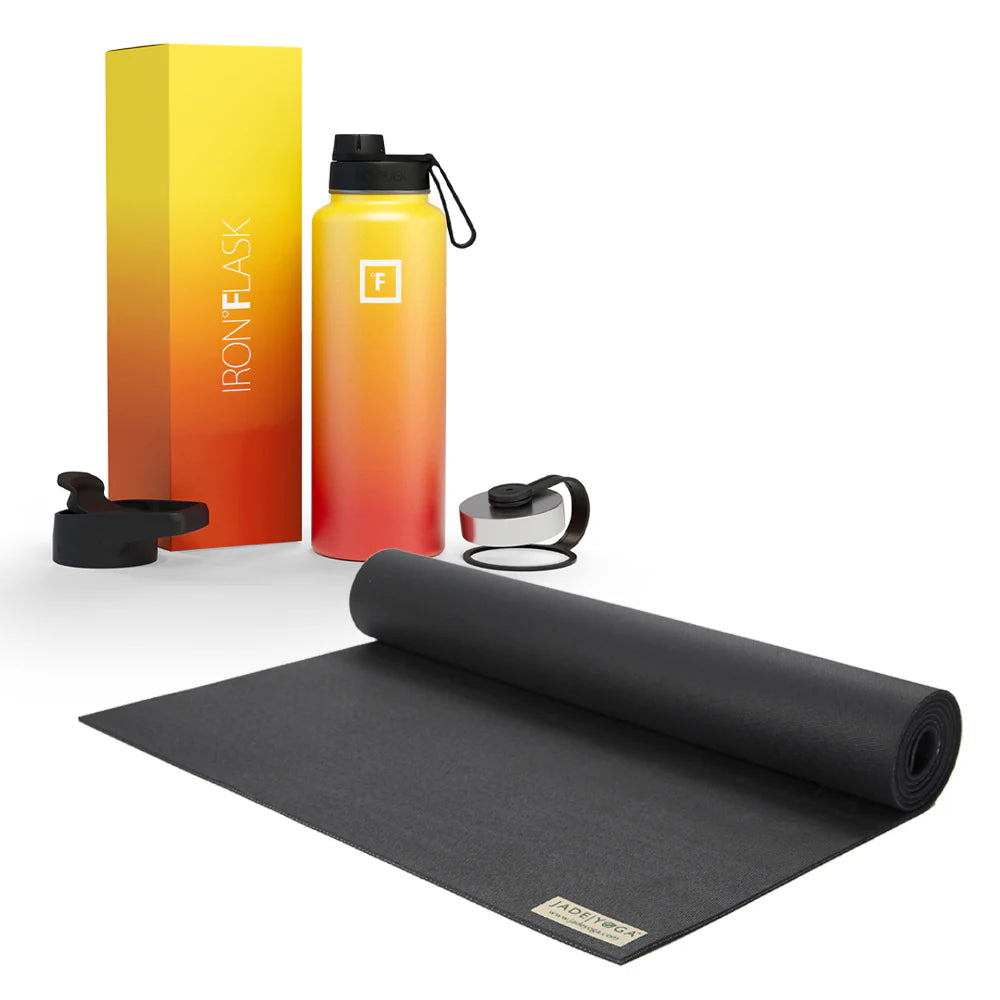 Jade Yoga Voyager Mat & Flask Combo (Available in 4 Colors)