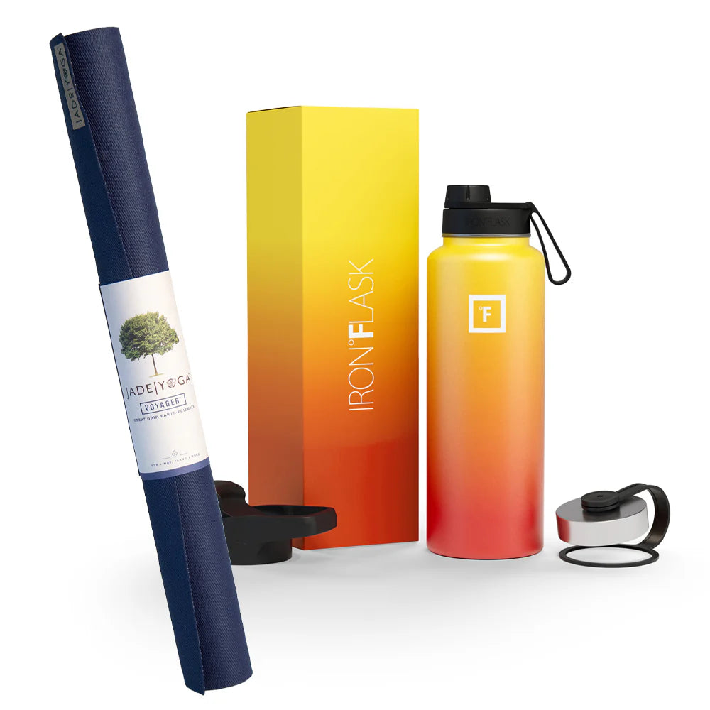 Jade Yoga Voyager Mat & Flask Combo (Available in 4 Colors)