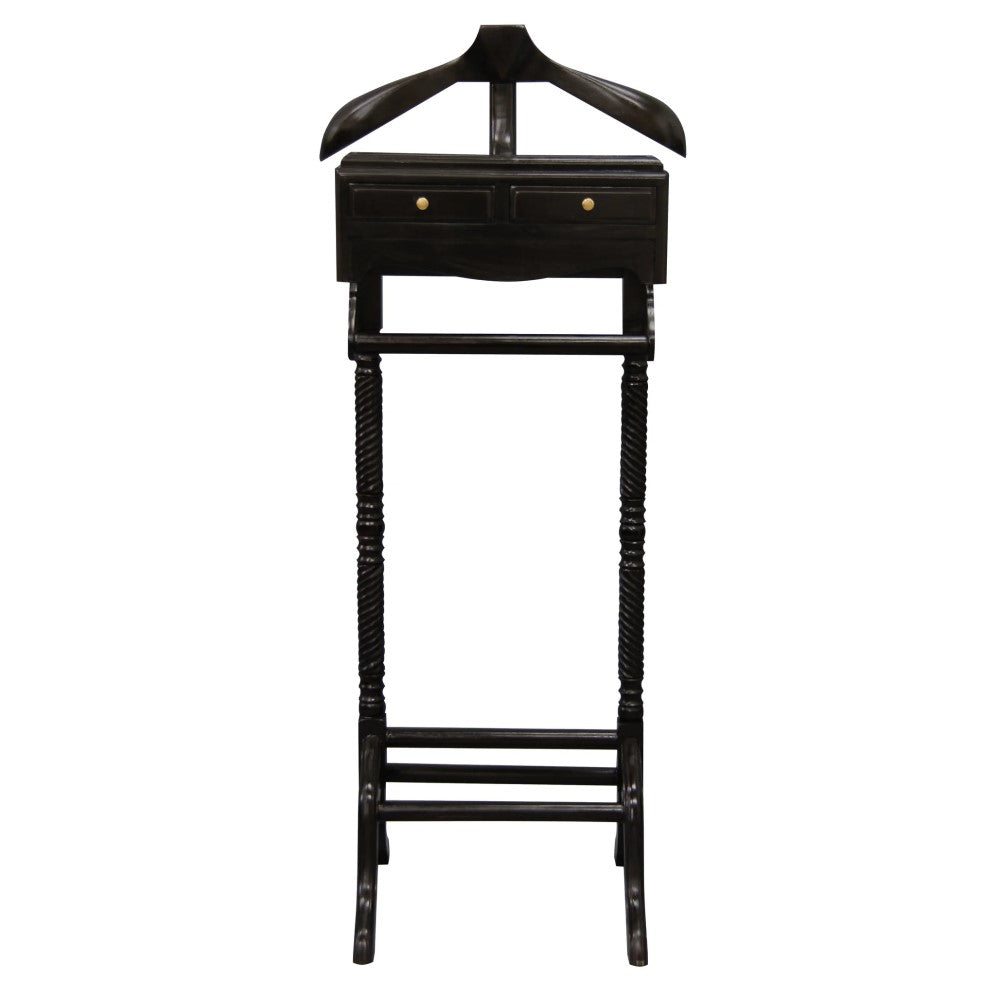 Jepara Heritage-Style 2-Drawer Valet - Chocolate