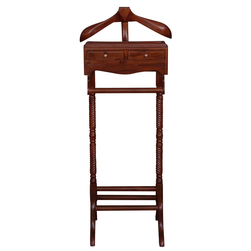 Jepara Heritage-Style 2-Drawer Valet - Mahogany