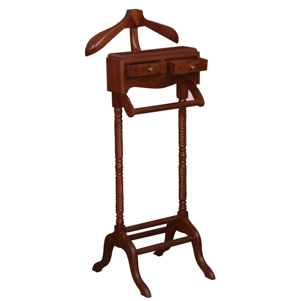 Jepara Heritage-Style 2-Drawer Valet - Mahogany