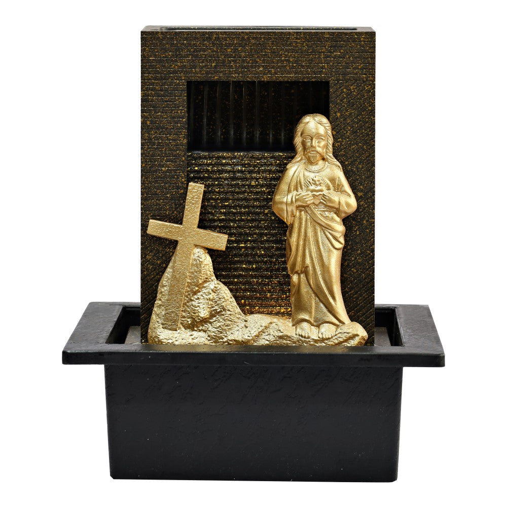 Jesus Rain Polyresin Fountain Tabletop Decor